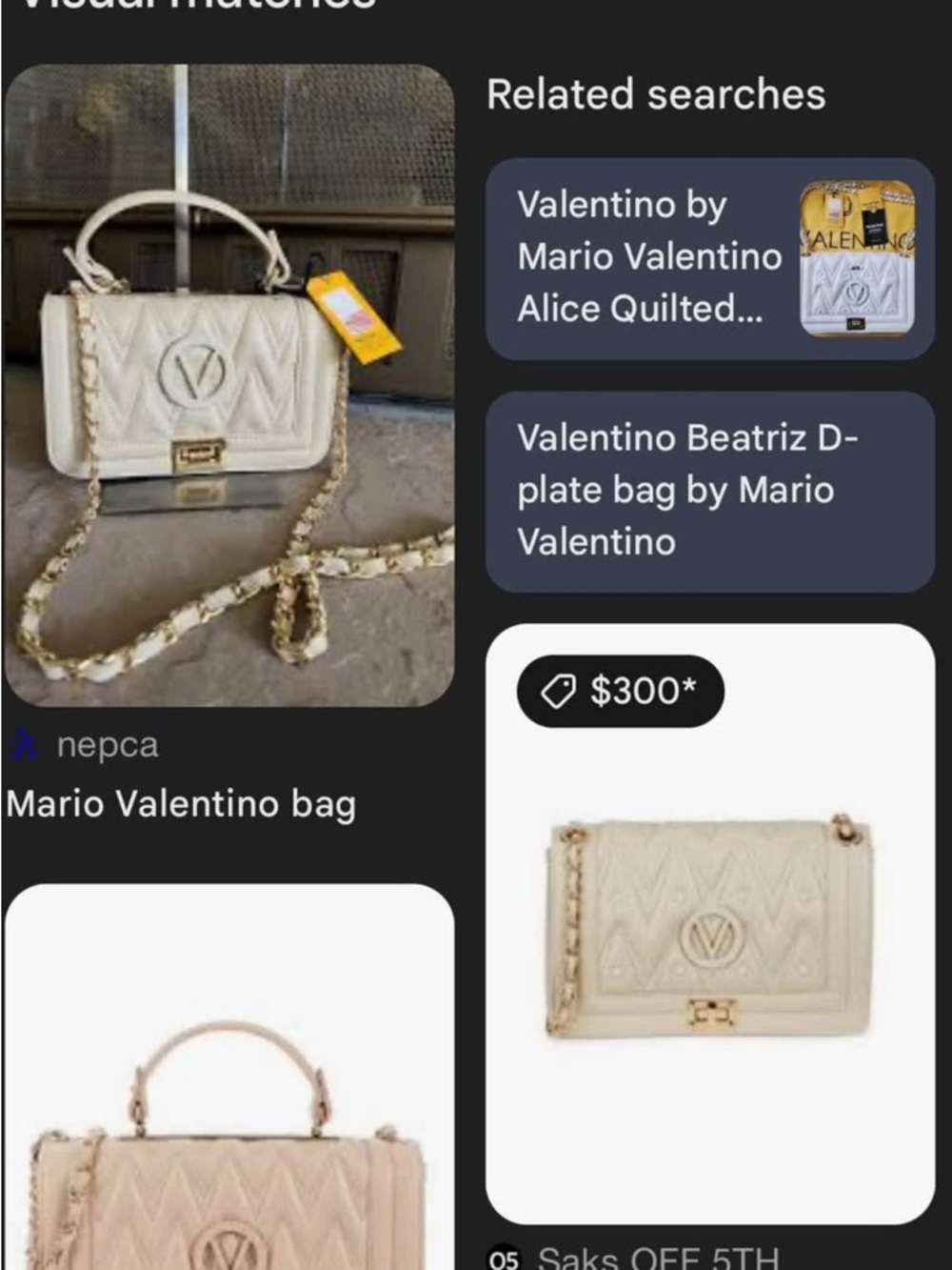 Valentino Cream Quilted Crossbody with Gold Chain and Logo - Picture 4 of 13